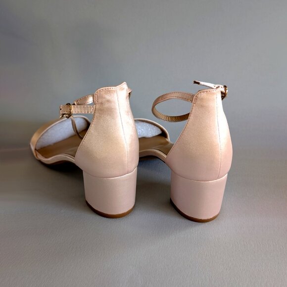 Womens Two Inch Block Heel Sandals, Dress Shoes, Prom Shoes, Blush Pink Sandals - Picture 3 of 10